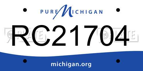 RC21704 Michigan License Plate