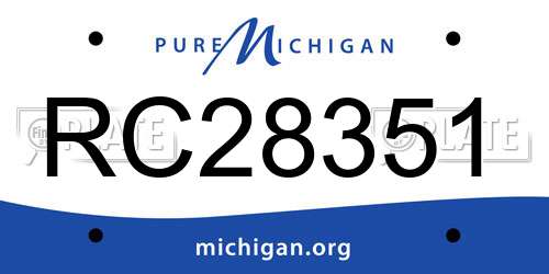 RC28351 Michigan License Plate