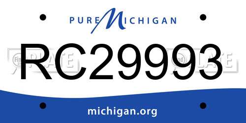 RC29993 Michigan License Plate