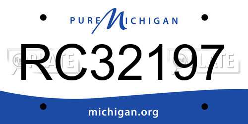 RC32197 Michigan License Plate