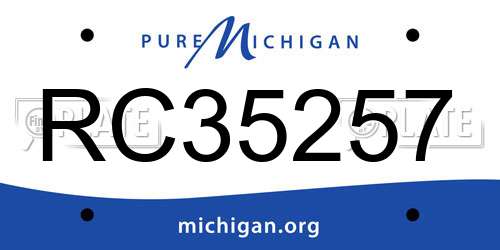 RC35257 Michigan License Plate