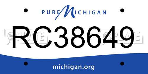 RC38649 Michigan License Plate