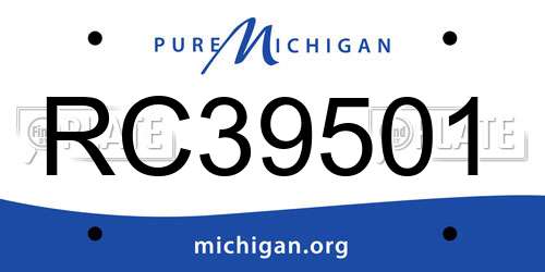 RC39501 Michigan License Plate