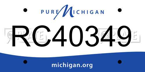 RC40349 Michigan License Plate