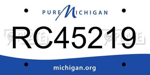RC45219 Michigan License Plate