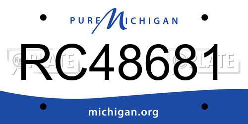RC48681 Michigan License Plate