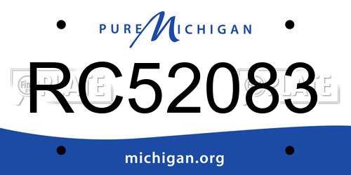 RC52083 Michigan License Plate