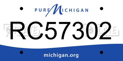 RC57302 Michigan License Plate