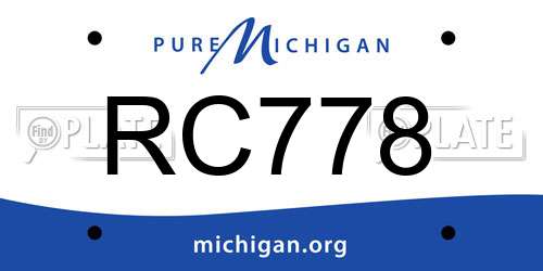 RC778 Michigan License Plate