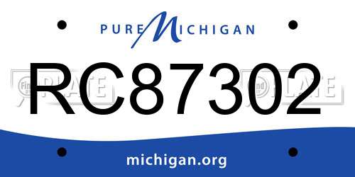 RC87302 Michigan License Plate