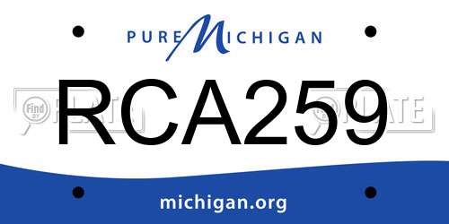 RCA259 Michigan License Plate