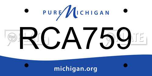 RCA759 Michigan License Plate