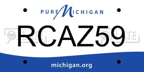 RCAZ59 Michigan License Plate