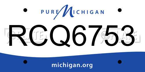 RCQ6753 Michigan License Plate