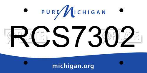 RCS7302 Michigan License Plate