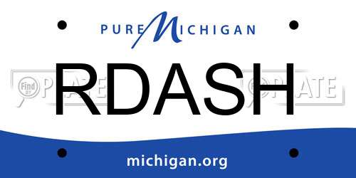RDASH Michigan License Plate