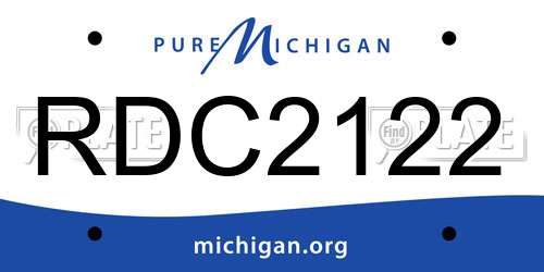 RDC2122 Michigan License Plate