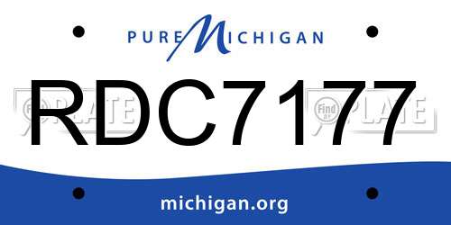 RDC7177 Michigan License Plate