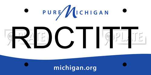 RDCTITT Michigan License Plate