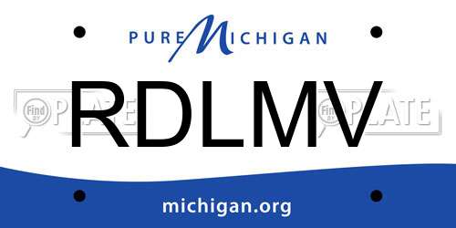 RDLMV Michigan License Plate