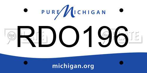 RDO196 Michigan License Plate