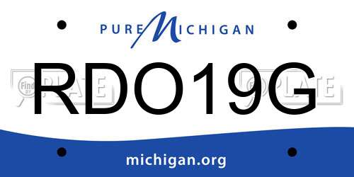 RDO19G Michigan License Plate