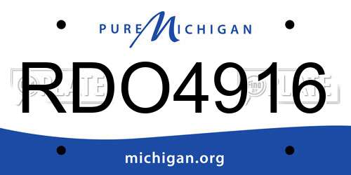 RDO4916 Michigan License Plate