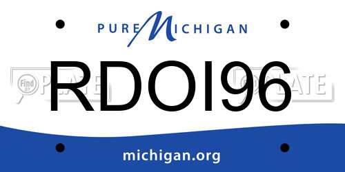 RDOI96 Michigan License Plate