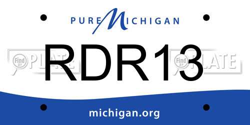 RDR13 Michigan License Plate