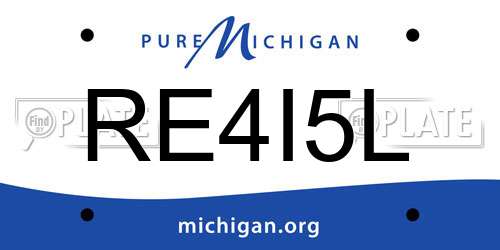 RE4I5L Michigan License Plate