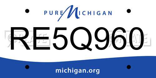 RE5Q960 Michigan License Plate