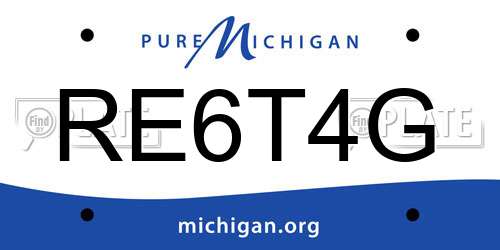 RE6T4G Michigan License Plate