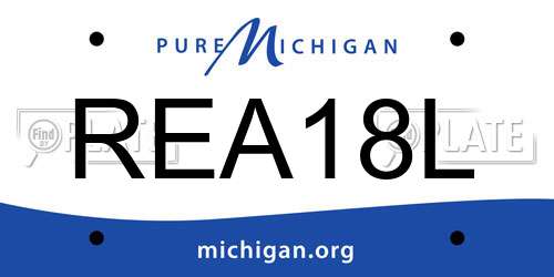 REA18L Michigan License Plate