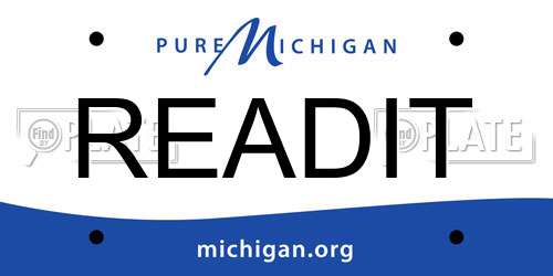 READIT Michigan License Plate