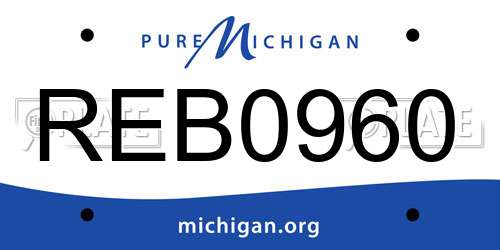 REB0960 Michigan License Plate