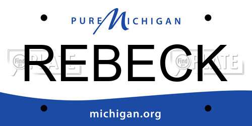 REBECK Michigan License Plate