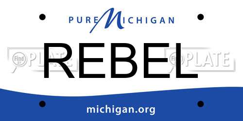 REBEL Michigan License Plate