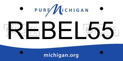 REBEL55 Michigan License Plate