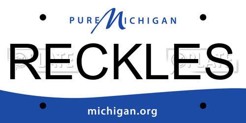 RECKLES Michigan License Plate