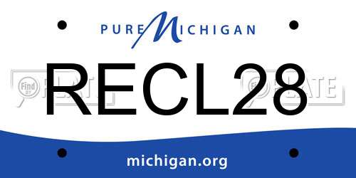 RECL28 Michigan License Plate