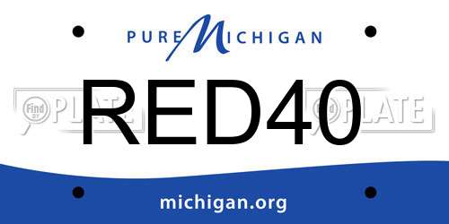 RED40 Michigan License Plate
