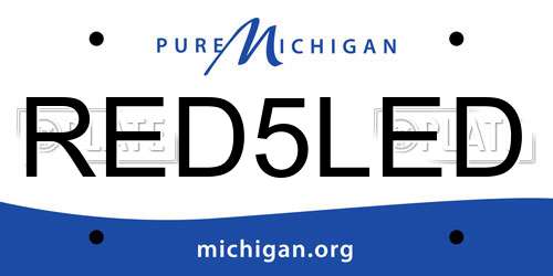 RED5LED Michigan License Plate