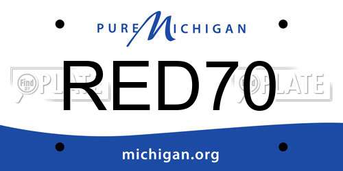 RED70 Michigan License Plate
