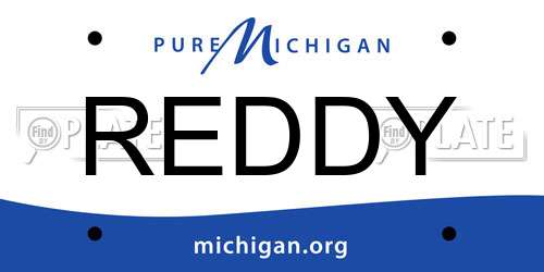 REDDY Michigan License Plate