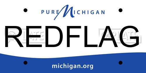 REDFLAG Michigan License Plate
