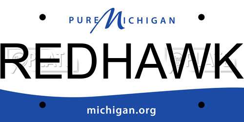 REDHAWK Michigan License Plate