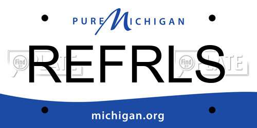 REFRLS Michigan License Plate