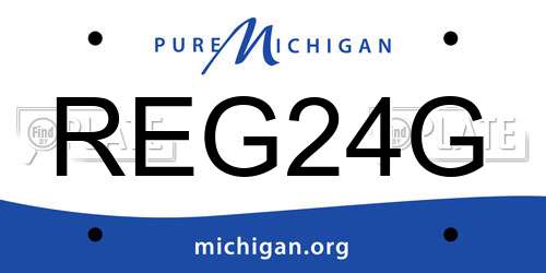 REG24G Michigan License Plate
