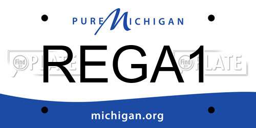 REGA1 Michigan License Plate