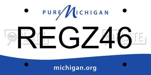 REGZ46 Michigan License Plate